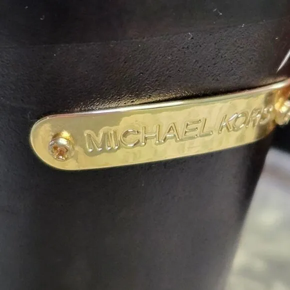 Michael Kors Tan Leather Ankle Strap Wedge Sandals 8M New