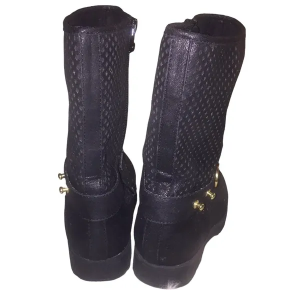 MICHAEL MICHAEL KORS Black &quot;Dahlia&quot; Net Boots Girl’s