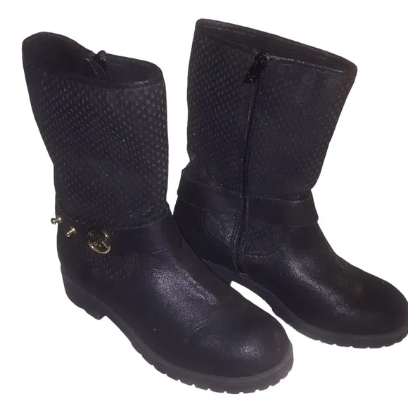 MICHAEL MICHAEL KORS Black &quot;Dahlia&quot; Net Boots Girl’s