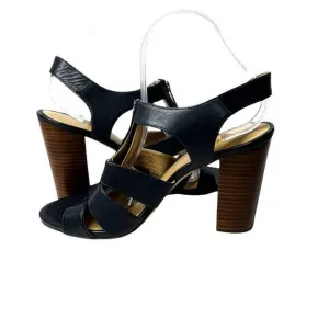 MICHAEL Michael Kors Black Platform Exposed Zipper Damita Dress Sandals Size 10M