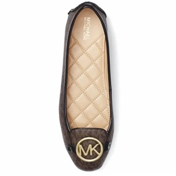 Michael Michael Kors Loafers Signature Lillie Logo Moccasin Flat Brown S…