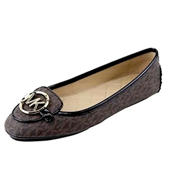Michael Michael Kors Loafers Signature Lillie Logo Moccasin Flat Brown S…