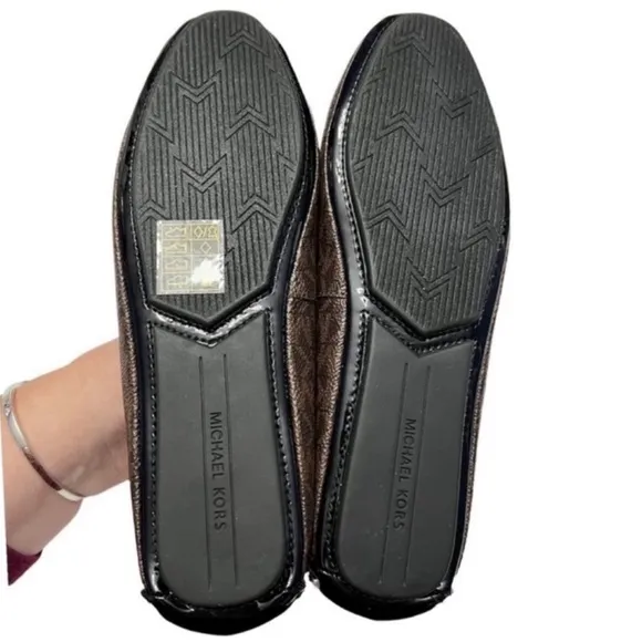 Michael Michael Kors Loafers Signature Lillie Logo Moccasin Flat Brown S…
