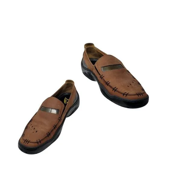Michael Toschi Mens Mach 8284 Leather Driving Loafers Brown Sz 9 CarbonLite