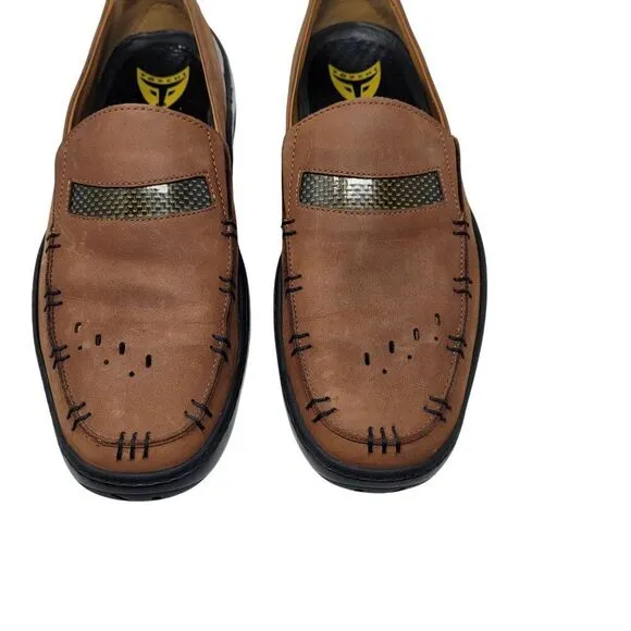 Michael Toschi Mens Mach 8284 Leather Driving Loafers Brown Sz 9 CarbonLite
