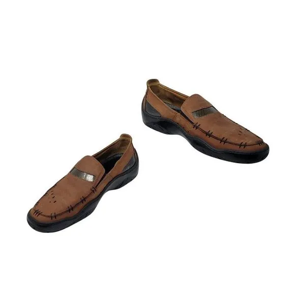 Michael Toschi Mens Mach 8284 Leather Driving Loafers Brown Sz 9 CarbonLite
