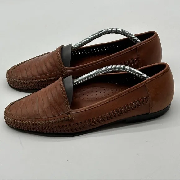 Michel Lazardi, Size 9.5 Brown Tahití Loafers, Driving Shoes. Tan.