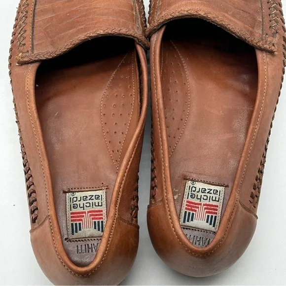 Michel Lazardi, Size 9.5 Brown Tahití Loafers, Driving Shoes. Tan.