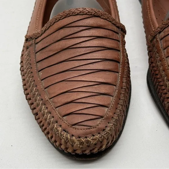 Michel Lazardi, Size 9.5 Brown Tahití Loafers, Driving Shoes. Tan.