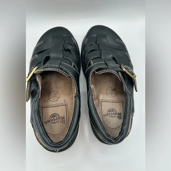 MIE RARE Dr Martens Sandals Mens Sz 11 Vintage Fisherman Black Chunky Y2K Grunge