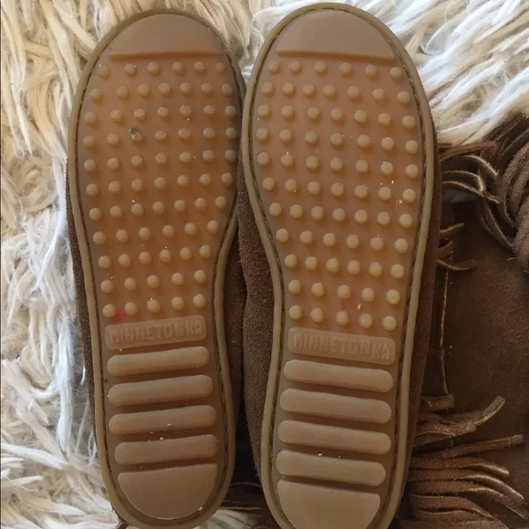Minnetonka Boots Girls 4 Brown Leather Fringe