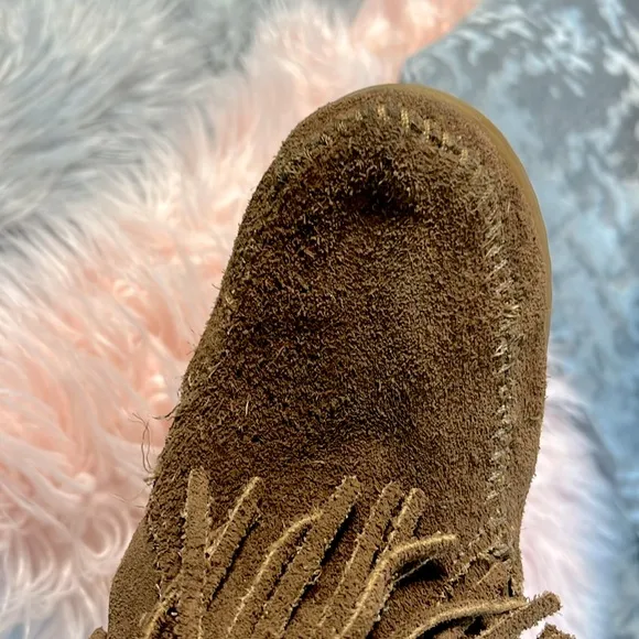 Minnetonka Boots Girls 4 Brown Leather Fringe