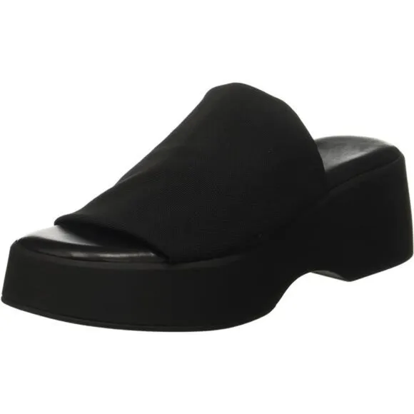 Minshluu Womens Wedge SIides Sandals Platform Open Toe Slip On Elastic Band
