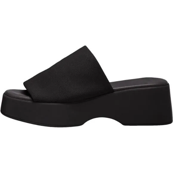 Minshluu Womens Wedge SIides Sandals Platform Open Toe Slip On Elastic Band