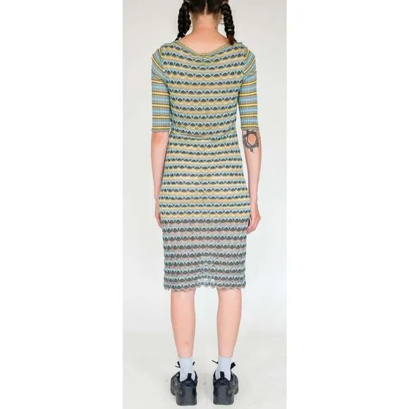 Missoni Vintage Mercerized Crochet Knit Dress Size Medium