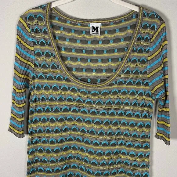Missoni Vintage Mercerized Crochet Knit Dress Size Medium
