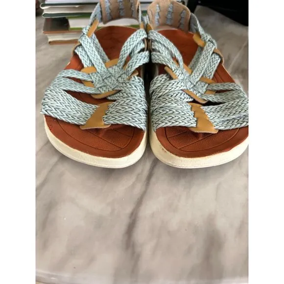 Missoni x Malibu Huarache Blue &amp; Tan Sandals