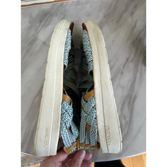 Missoni x Malibu Huarache Blue &amp; Tan Sandals