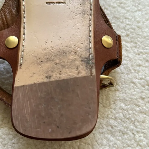 Miu Miu brown suede Hippie Y2K flats-pink&amp;Red cabochon jewels-brass mounts-sz 38