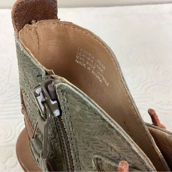 Miz Mooz Gray Brown Leather Open Toe Sandals Boho