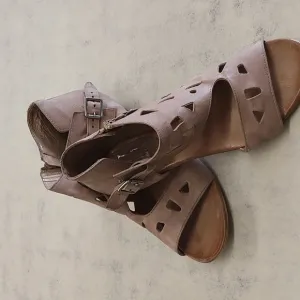 Miz Mooz - Leather Cutout Sandals - Current - Pearl