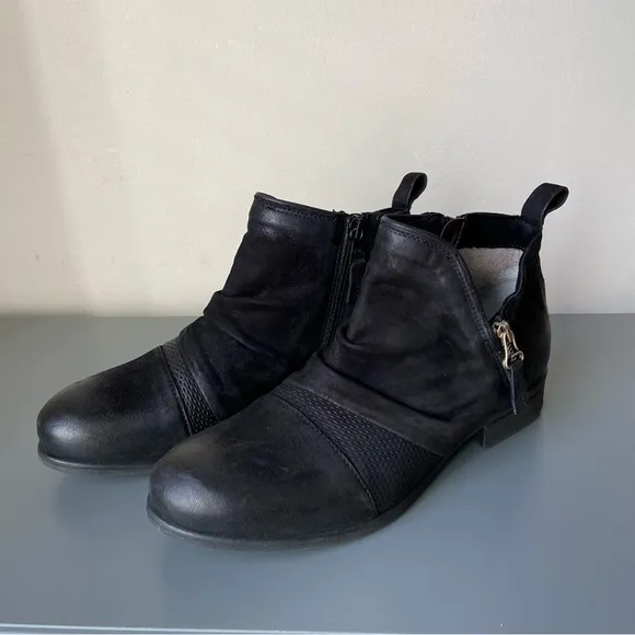 Miz Mooz Leather Side Zip Ankle Boots​