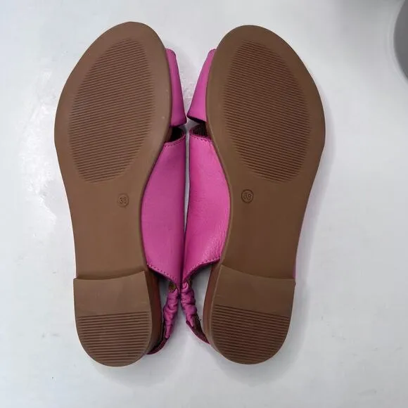 Miz Mooz Thayne Leather Crossover Slingback Sandals Fuchsia Women EU 38/7.5 NWOB