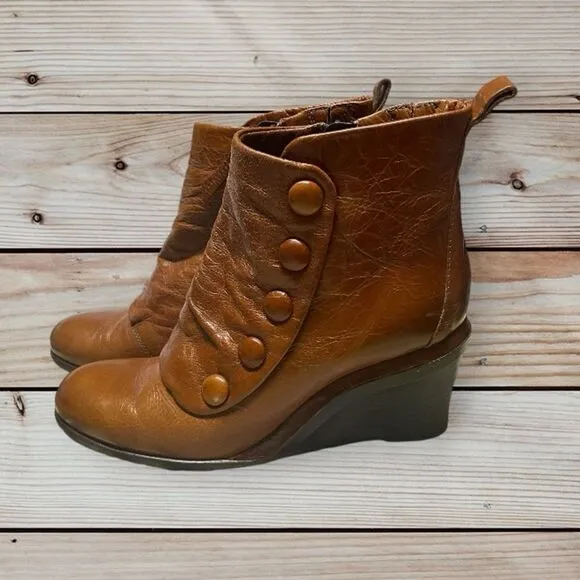 Miz Mooz Womens Nimah Brandy Leather Ankle Boots EUR 41 (9.5-10)