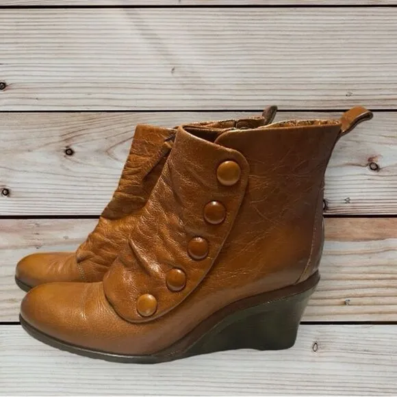 Miz Mooz Womens Nimah Brandy Leather Ankle Boots EUR 41 (9.5-10)