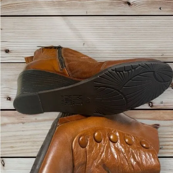 Miz Mooz Womens Nimah Brandy Leather Ankle Boots EUR 41 (9.5-10)