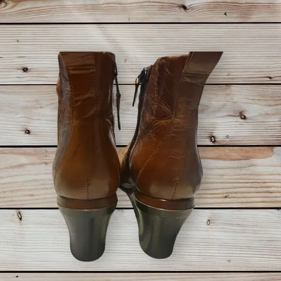 Miz Mooz Womens Nimah Brandy Leather Ankle Boots EUR 41 (9.5-10)