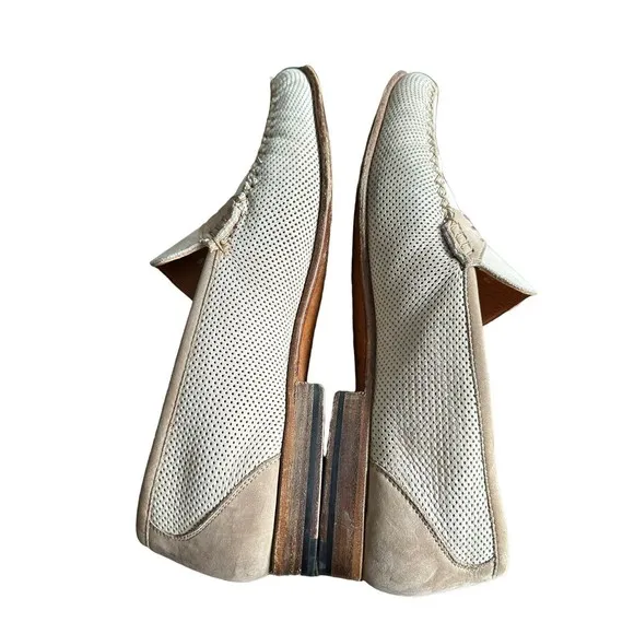 Moreschi Italy Men’s Size 10 Tan Soft Nubuck Leather Loafers Flats Shoes #S108-6