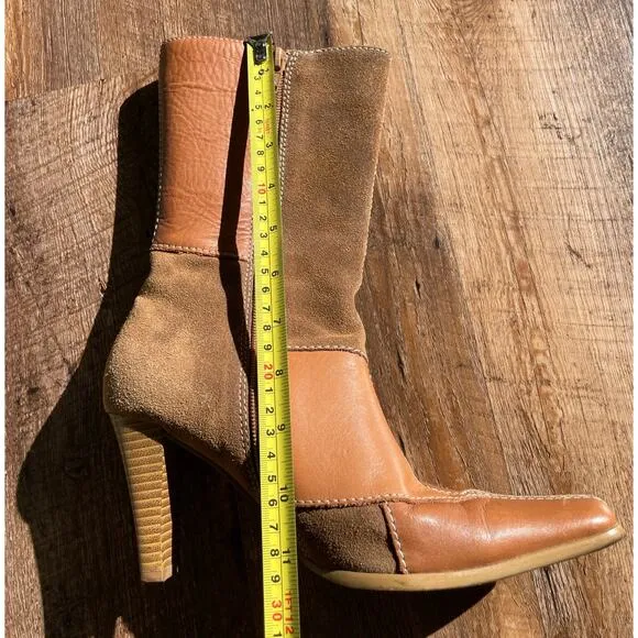 Mossimo Y2K Leather patchwork side zip boots ladies 7