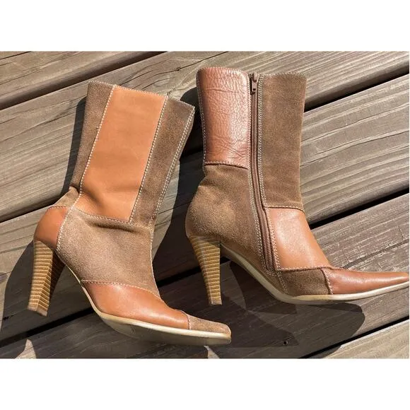 Mossimo Y2K Leather patchwork side zip boots ladies 7