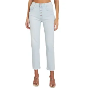 MOTHER - Pixie Tomcat Ankle Exposed Button Fly Light Washed Jeans Sz 25