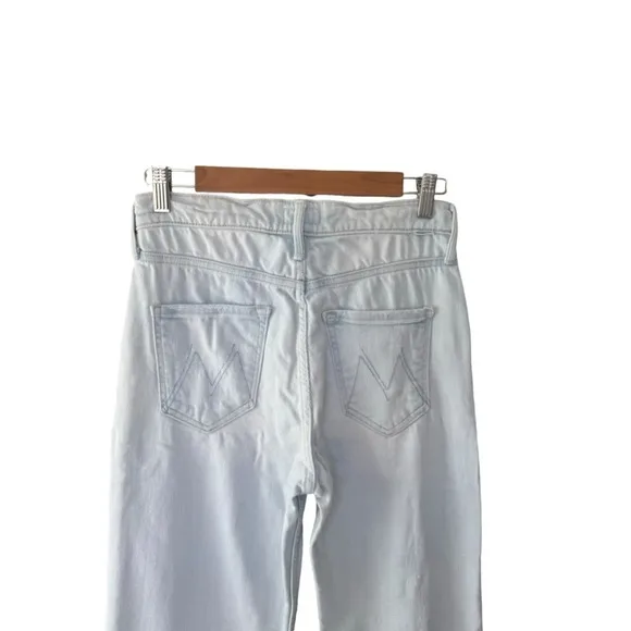 MOTHER - Pixie Tomcat Ankle Exposed Button Fly Light Washed Jeans Sz 25