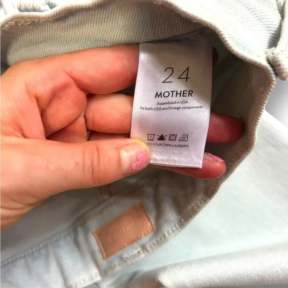 Mother the Pixie Tomcat Distressed Ankle Straight Leg Jeans Light Wash Size 24
