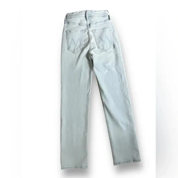 Mother the Pixie Tomcat Distressed Ankle Straight Leg Jeans Light Wash Size 24