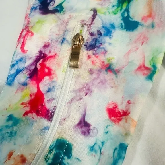 Multicolor Tie-Dye Thigh High Heel Boots Sexy Stretch Sz 37/ 6.5 Exotic Dancer