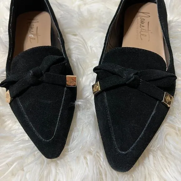 Nanette Lapore Frankie Black Suede Ballet Flat Size 6