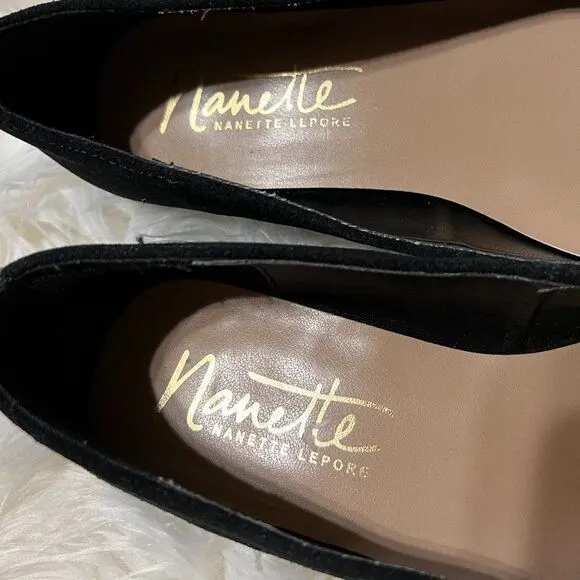 Nanette Lapore Frankie Black Suede Ballet Flat Size 6