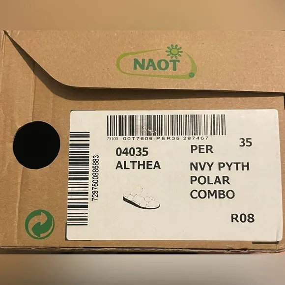 Naot Althea Slide Sandals Cork Leather / Navy Python Polar Combo US 4 - EU 35