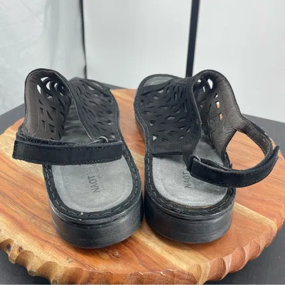 Naot Amadora Slingback Sandals in Black Velvet leather sz 12 43