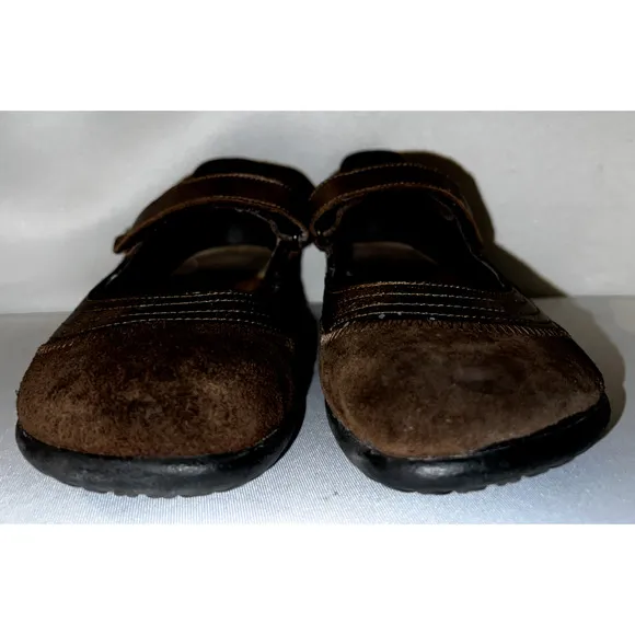 NAOT Shoes Women's Size 9/40 Brown Suede Bronze Leather KIREI Mary Janes Flats