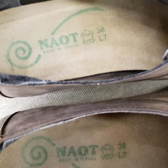 Naot Tane Leather Flats with Buckle Detail Slip on