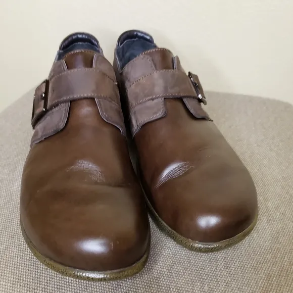 Naot Tane Leather Flats with Buckle Detail Slip on