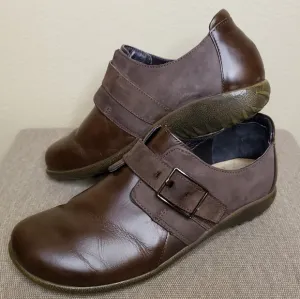 Naot Tane Leather Flats with Buckle Detail Slip on