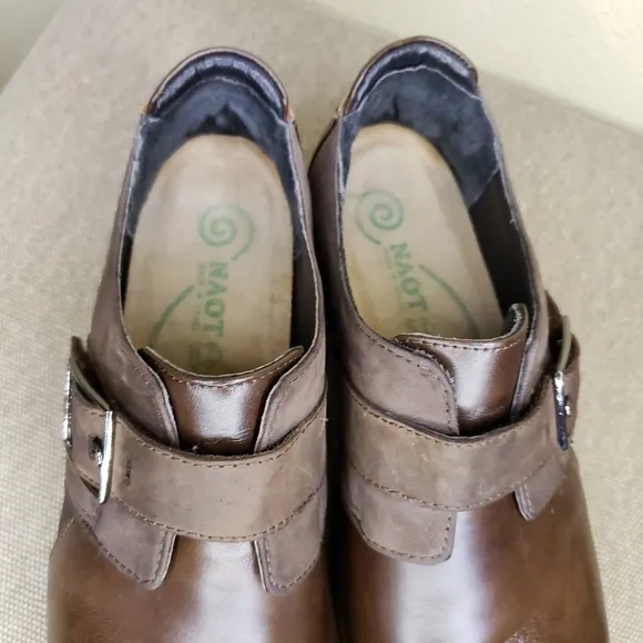 Naot Tane Leather Flats with Buckle Detail Slip on