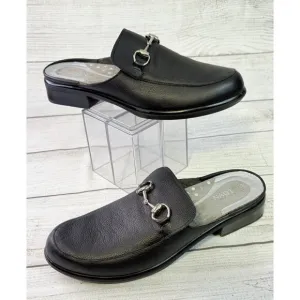 NAOT Women’s Halny Clog Loafers Black Leather Slip On Mule Shoes US 8/8.5 EU 39