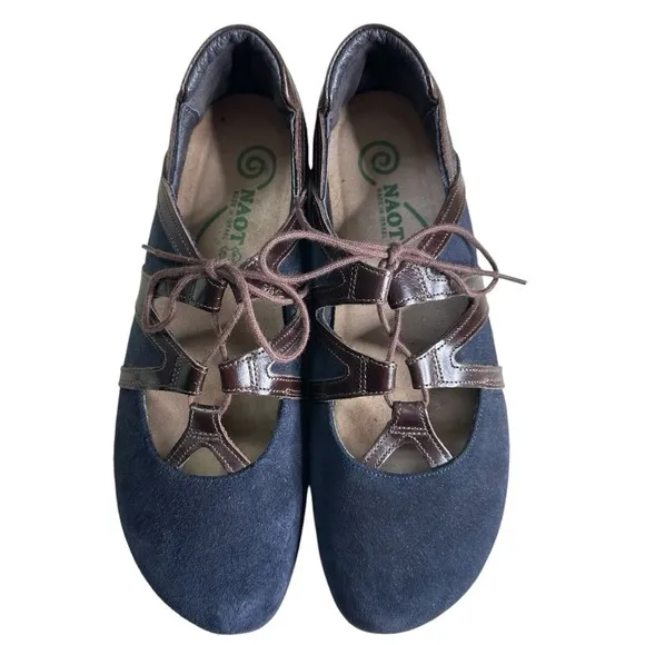 Naot Women's Timu Blue Suede Flats. Size 7
